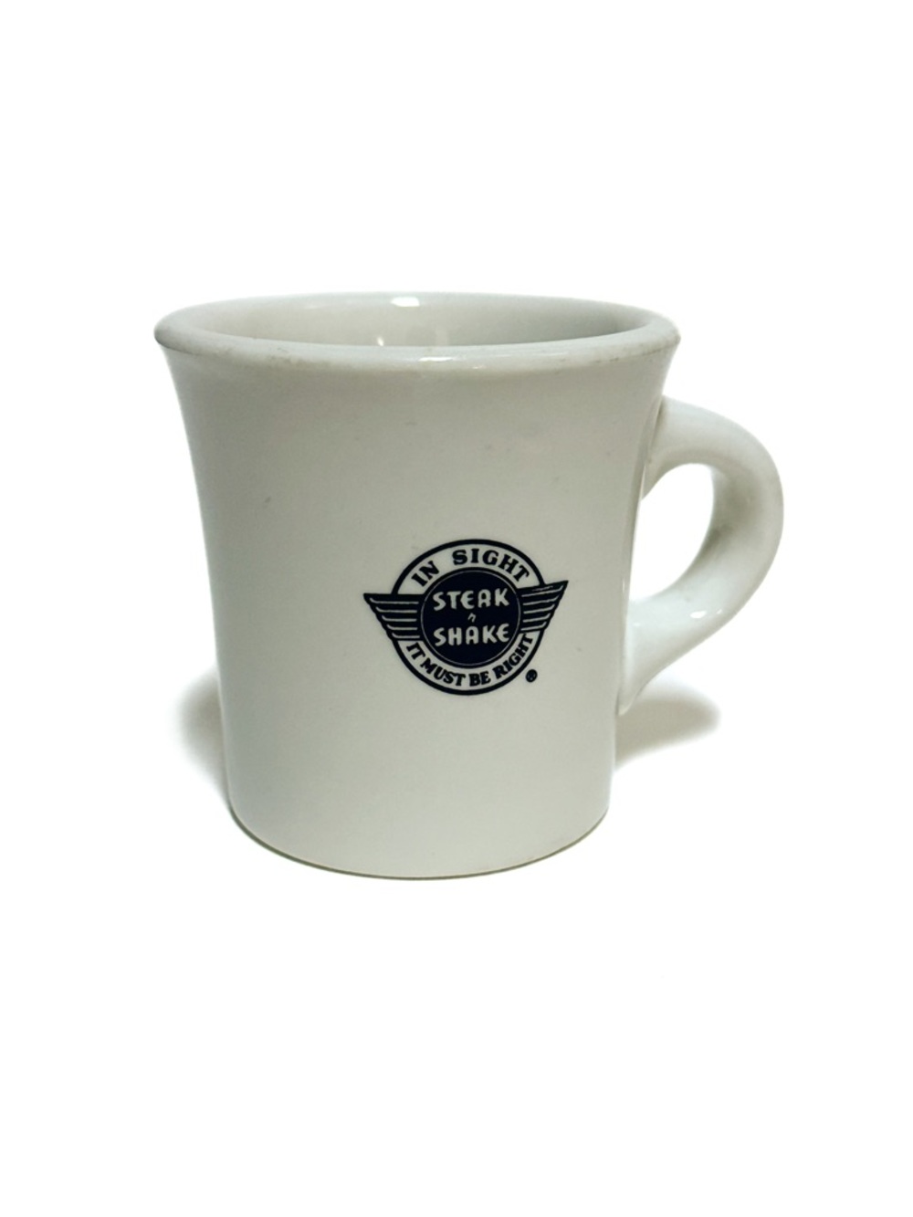 Vintage Mid Century Buffalo China Steak 'n Shake White Coffee Mug Heavy Duty